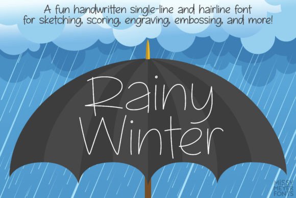 Rainy Winter Single Line: A Handwritten Font for Every Project