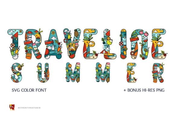 Traveline Summer: A Playful Color Font for Creative Summer Projects